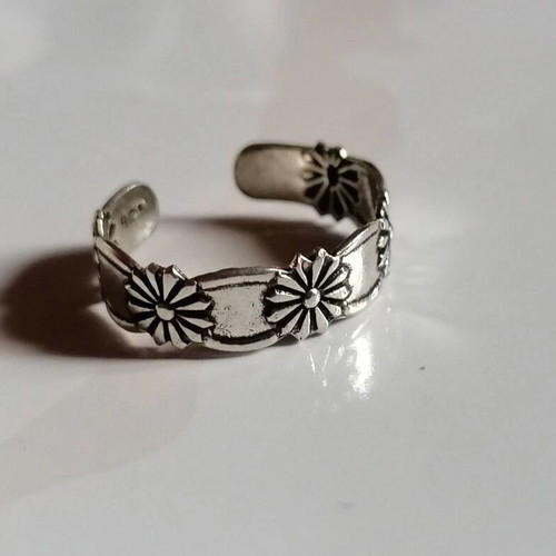 925 Silver Foot Ring with Daisies