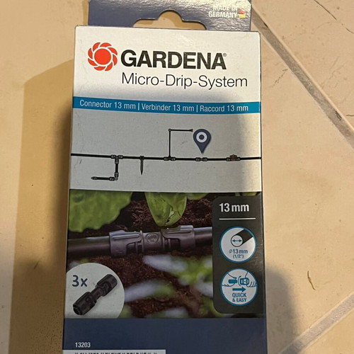 Gardena 13203-20 pipe coupling for drip irrigation, pack of 3