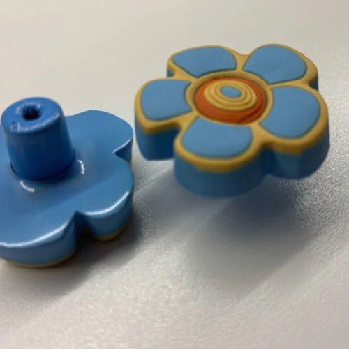 Children's flower-shaped knobs pack of 10, new, soft plastic