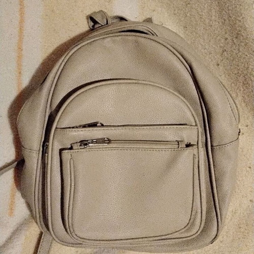 Backpack used beige sugar color, normal size, for spare parts or patchwork