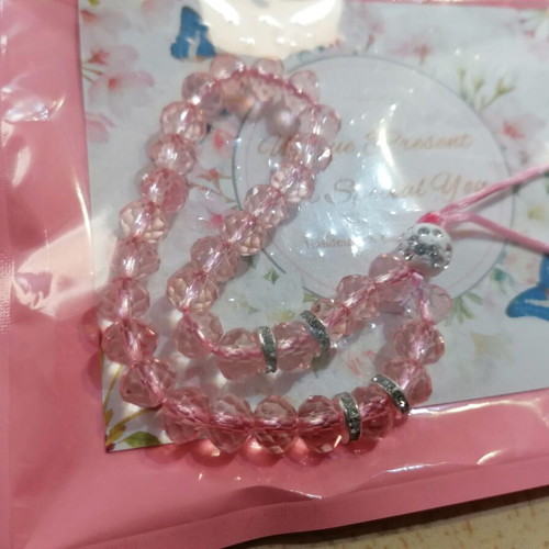 Decorative mobile strap accessory wrist bracelet pink new
