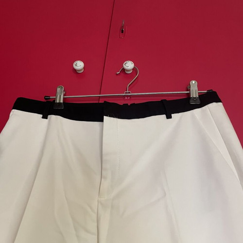 Zara white pants with black belt like new, size L 40 12
