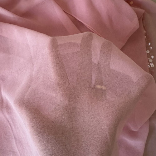 Silk scarf with embroidery, pink