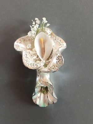 Silver-plated miniature romantic bouquet