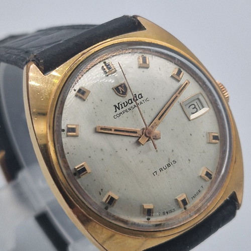 Nivada Compensamatic 17 Rubis manual-wind watch used, vintage style