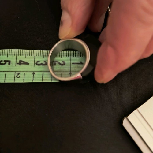 Steel ring used with green glass