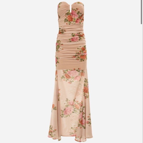 Vassia Kostara Pink Romance Maxi Dress New
