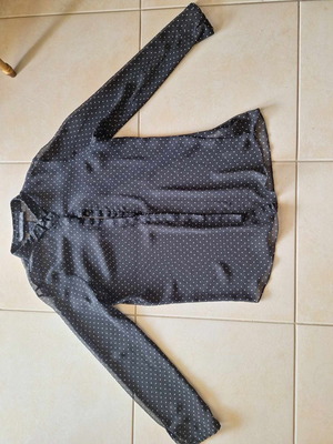 Γυναικείο πουκάμισο Zara XS μεταχειρισμένο, πουά, διάφανο