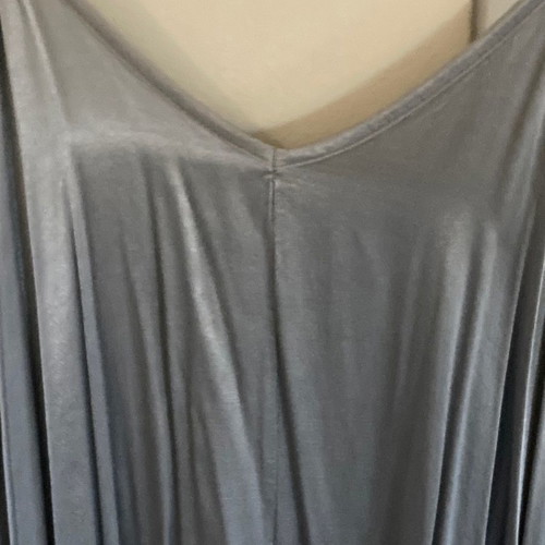 Satin dress Salome new, grey silver, one size