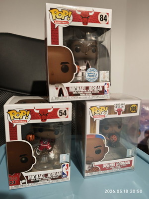 Funko Pop Michael Jordan 54, Michael Jordan 84 Special Edition, Dennis Rodman 103 με προστατευτικό Καινούργια