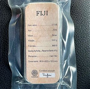 Μπάρα από ασήμι 500g Fiji Coin Bar | Silver | Argor-Heraeus