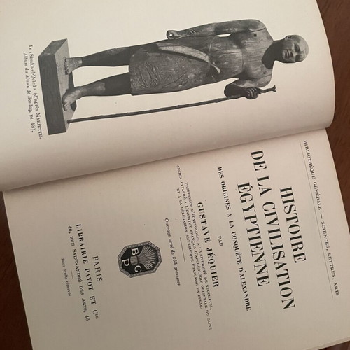 Gustave Jequier Histoire de la Civilisation Egyptienne book used, French