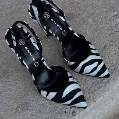 Envie Shoes Satin Zebra Pumps New Size 40 Black White
