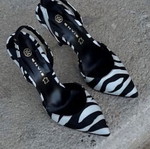 Envie Shoes Satin Zebra Pumps New Size 40 Black White