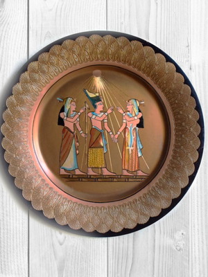 Copper plate used with Egyptian motifs