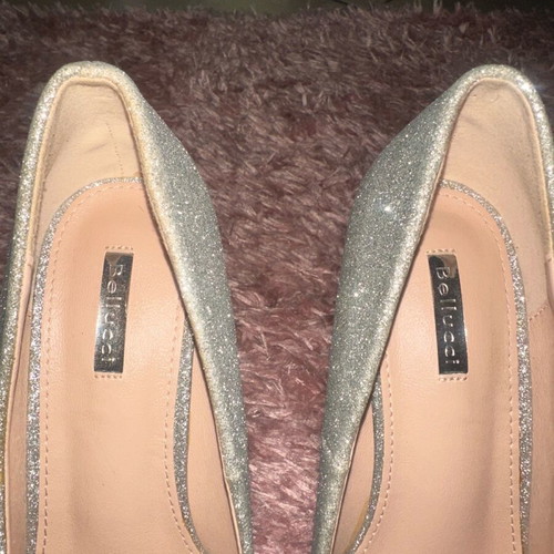 Bellucci silver glitter pumps no.38 new, 10cm heel