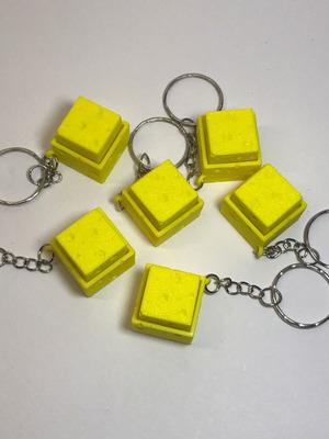 Cheese Clicker 3D Printed Keychain new, yellow