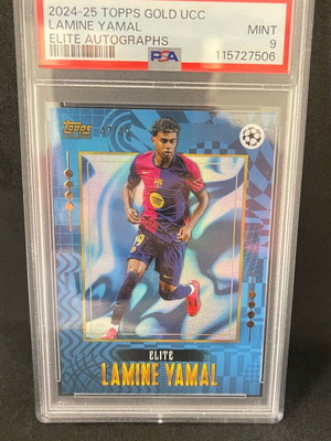 Lamine Yamal Topps Gold UCC Elite Autographs PSA 9 κάρτα