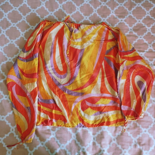 Zara multicolor hippie style blouse, size S, silk