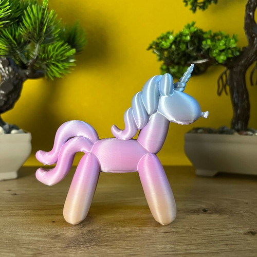 Handmade 3D printed balloon style unicorn, new, pastel ombre