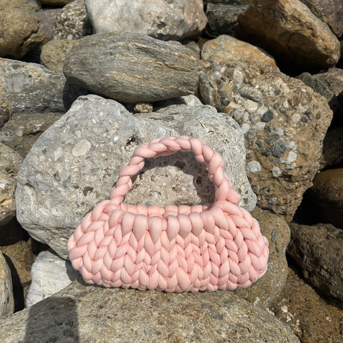 Marshmallow bag new, rose color, handmade and summer style