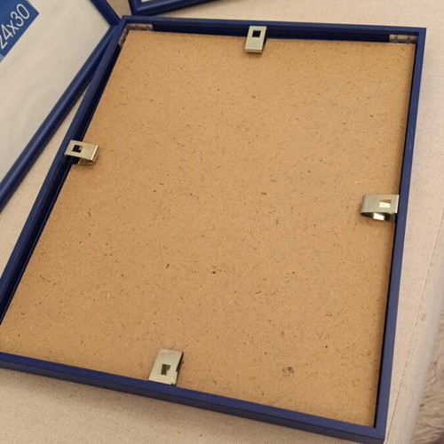 Wall frames like new, set of 3, blue plastic with glass