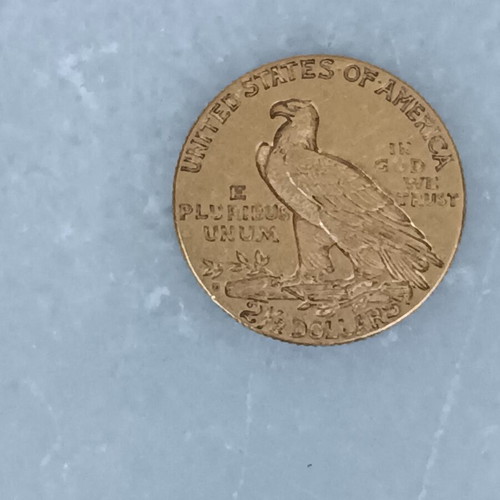 Indian Head 2.5 Dollar 1924 Gold Coin, rare collectible