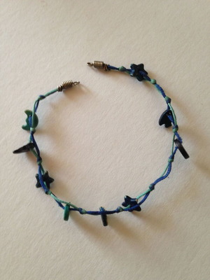 Blue Bracelet with Star and Moon Beads used