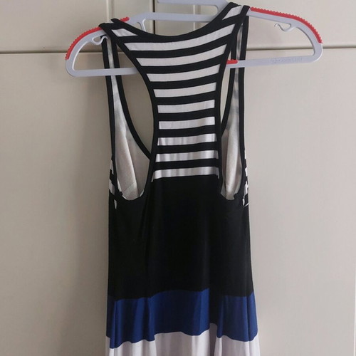Elastic maxi cotton dress like new, size XS/S, black and white