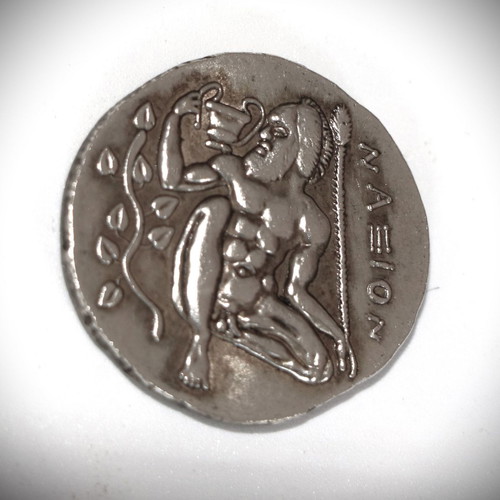 Ancient Dionysus Head Silver Coin Pendant new
