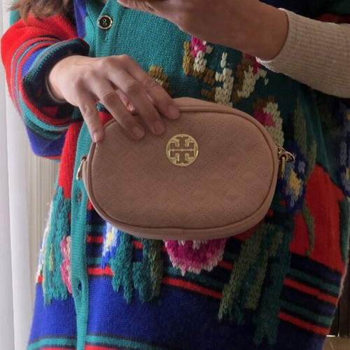 Tory Burch Kira Quilted Leather Small Bag like new, dusty rose