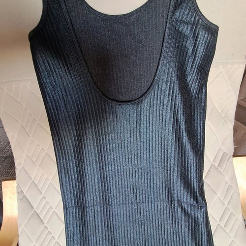 Midi pencil dress Zara elastic leather like new, black with open back