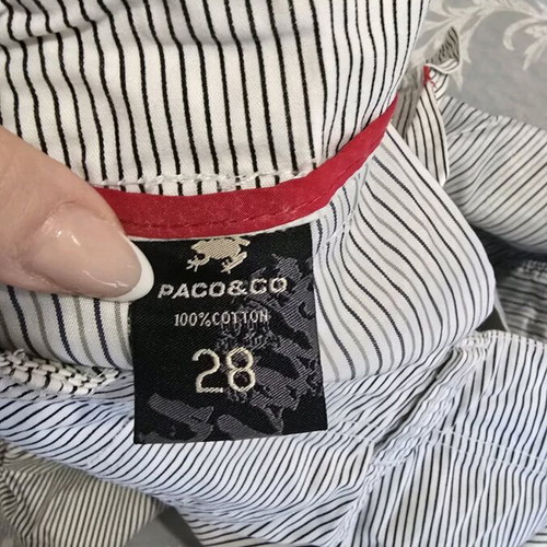 Paco & Co Bermuda shorts like new, 100% cotton, size 28, striped