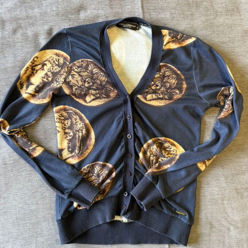 Dolce & Gabbana cardigan used with coin print, dark blue