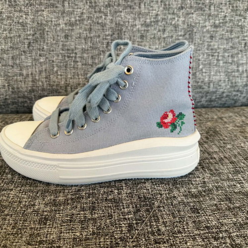 Converse All Stars women sneakers size 38 like new, white and turquoise