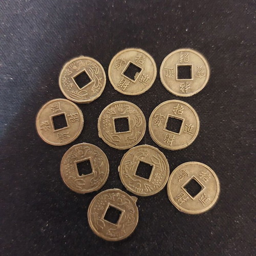 Feng Shui coins set of 10 new for luck and wealth