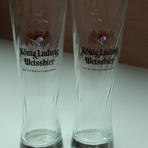 Konig Ludwig Weissbier beer glasses set of 2 new