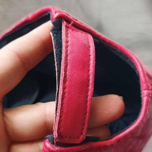 Leather jockey hat red, like new, size S
