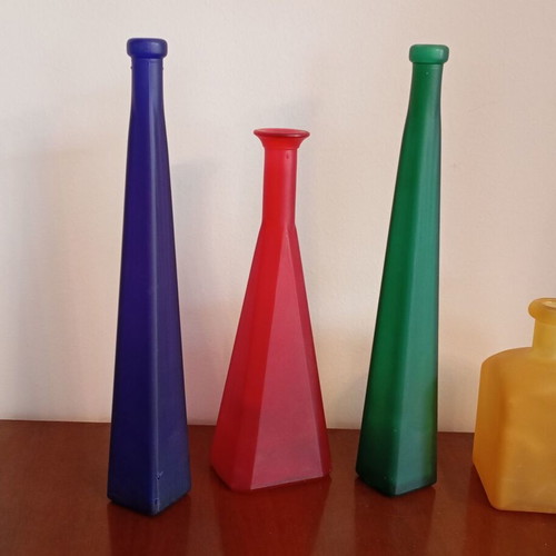 Decorative bottles colorful new made of matte glass