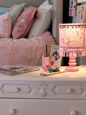 Mermaid Table Lamp double-sided blue-pink color E27, new