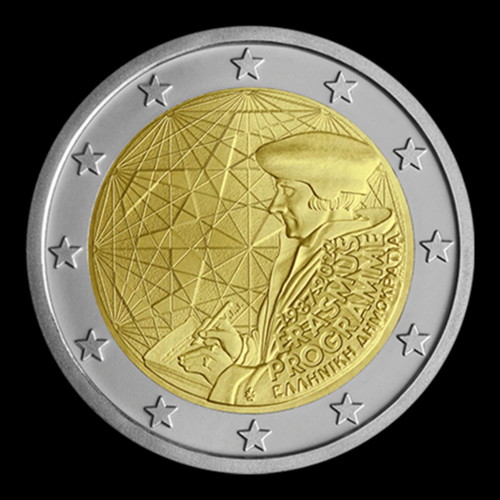 Erasmus 2€ coin new, program 1987-2022