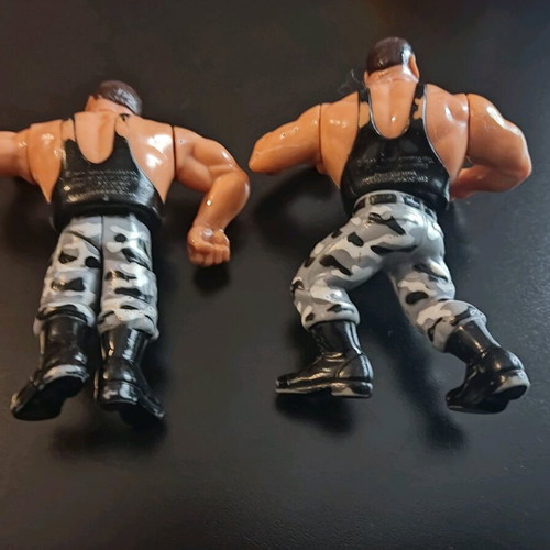 WWF Bushwhackers collectible figures used, pack of 2 with movable parts