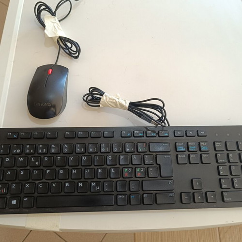 Dell KB216 keyboard and Lenovo USB mouse wired set, Greek/English