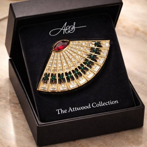Vintage pin The Attwood Collection used, 24K gold plated