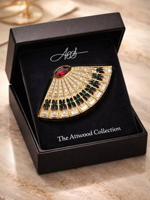 Vintage καρφίτσα The Attwood Collection μεταχειρισμένη, επιχρυσωμένη 24Κ