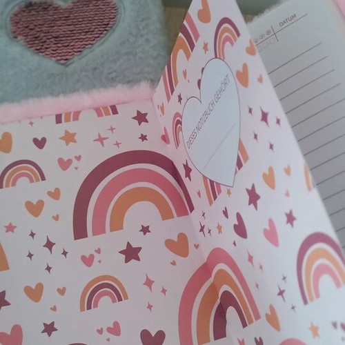 Set of furry notebooks with sequins, medium size