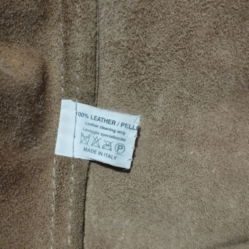 Leather coat with fringes, brown, size M