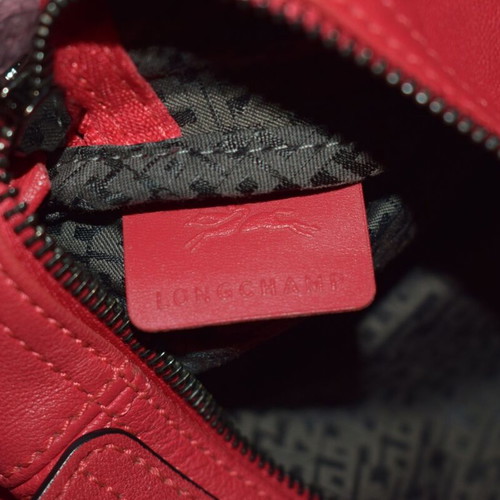 Longchamp Le Pliage leather crossbody bag used, red