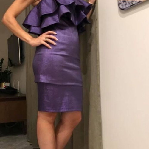 Φόρεμα Zara μωβ με λάμψη σαν καινούργιο, μέγεθος S