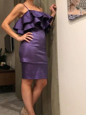 Φόρεμα Zara μωβ με λάμψη σαν καινούργιο, μέγεθος S
